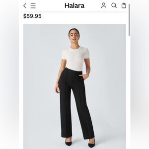 HALARA Black Wide Leg High Waisted Straight Leg Women's Work Pants